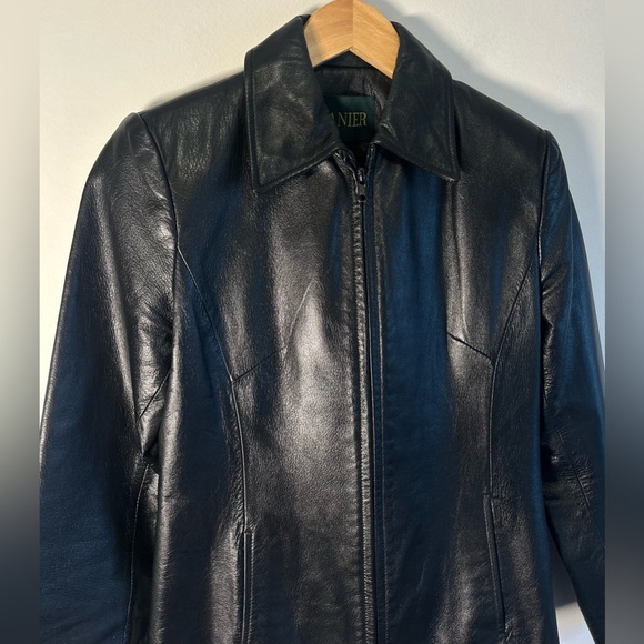 VTG Danier Leather Women’s Classic Black Genuine Jacket Size S/P Never Worn - Picture 4 of 11